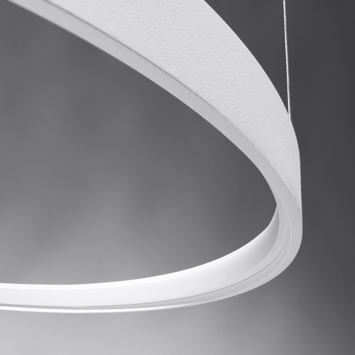 Lustre anneau RIO noir éteinte, suspendu