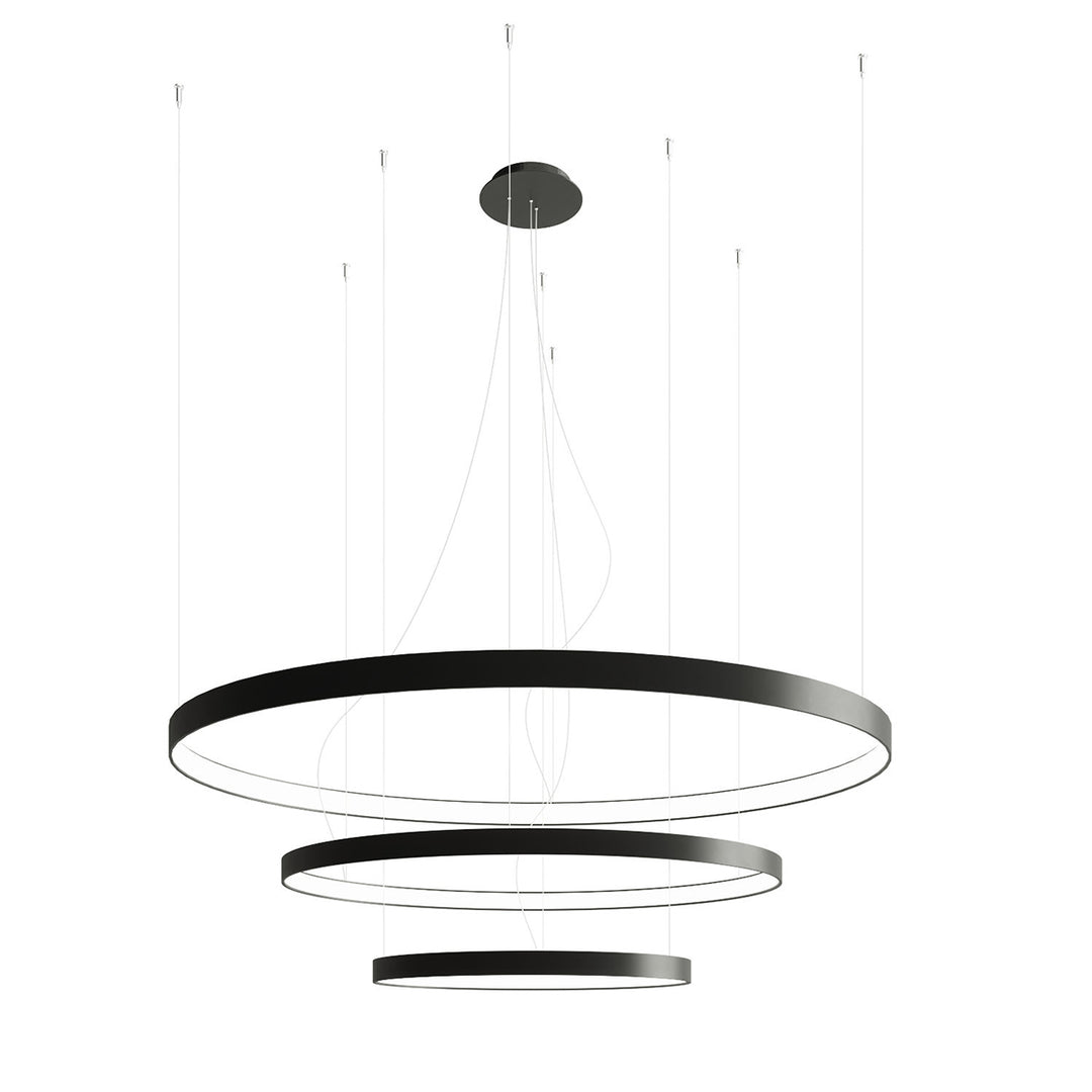 Lustre anneau RIO noir vue d'ensemble