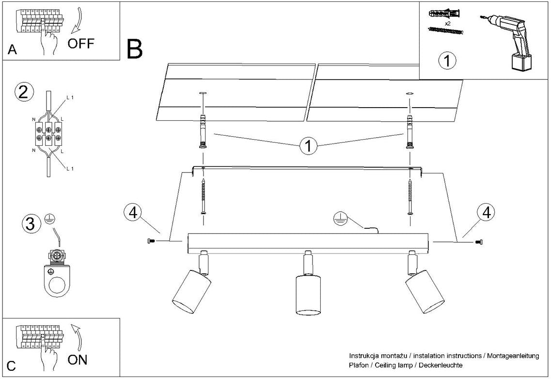 Schéma d'installation du luminaire