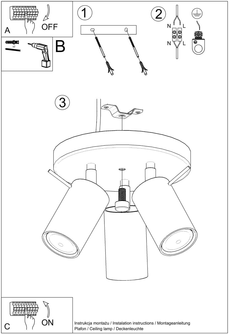 Schéma d'installation du luminaire