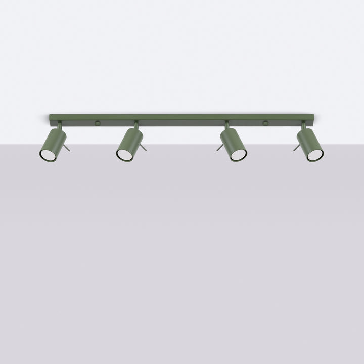 Luminaire Plafonnier vert olive éteinte, vue rapprochée