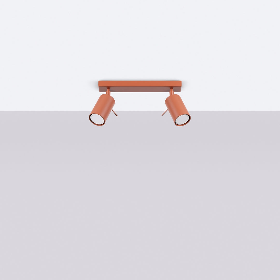 Luminaire Plafonnier ocre rouge éteinte, vue rapprochée