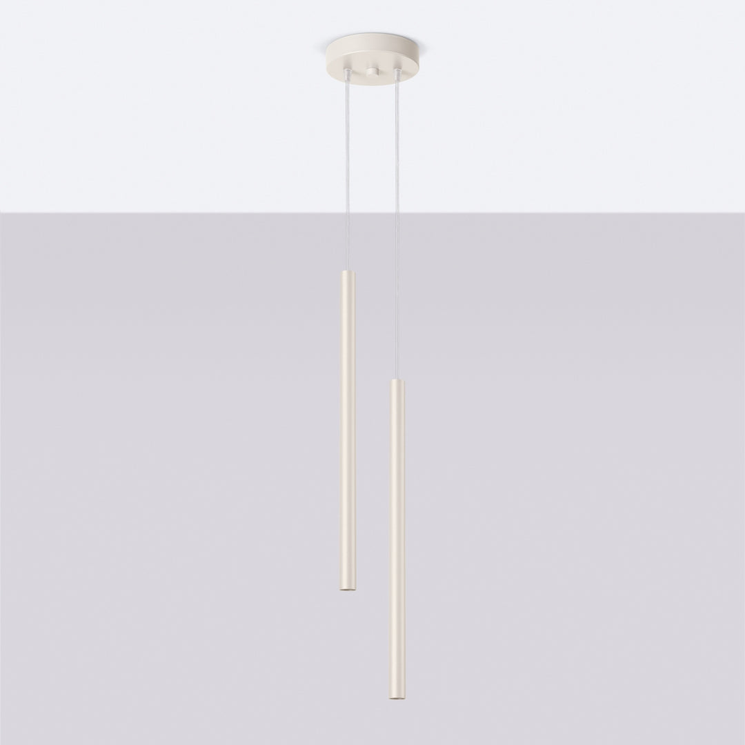 Suspension tube fin beige éteinte