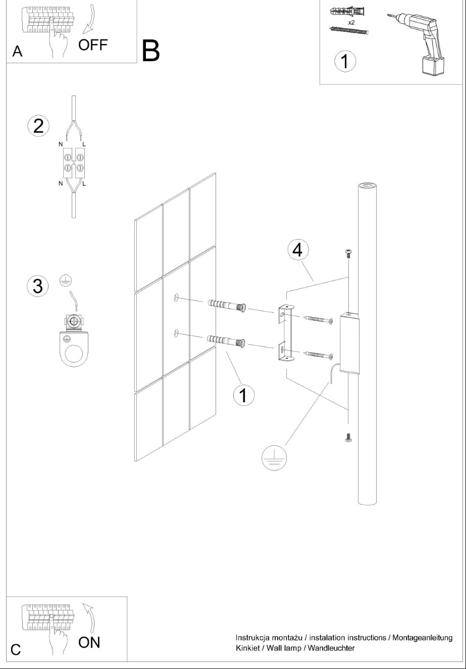 Schéma d'installation du luminaire