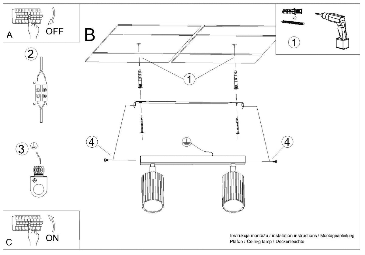 Schéma d'installation du luminaire