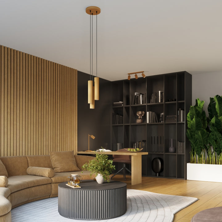 Luminaire Plafonnier doré dans un intérieur contemporain