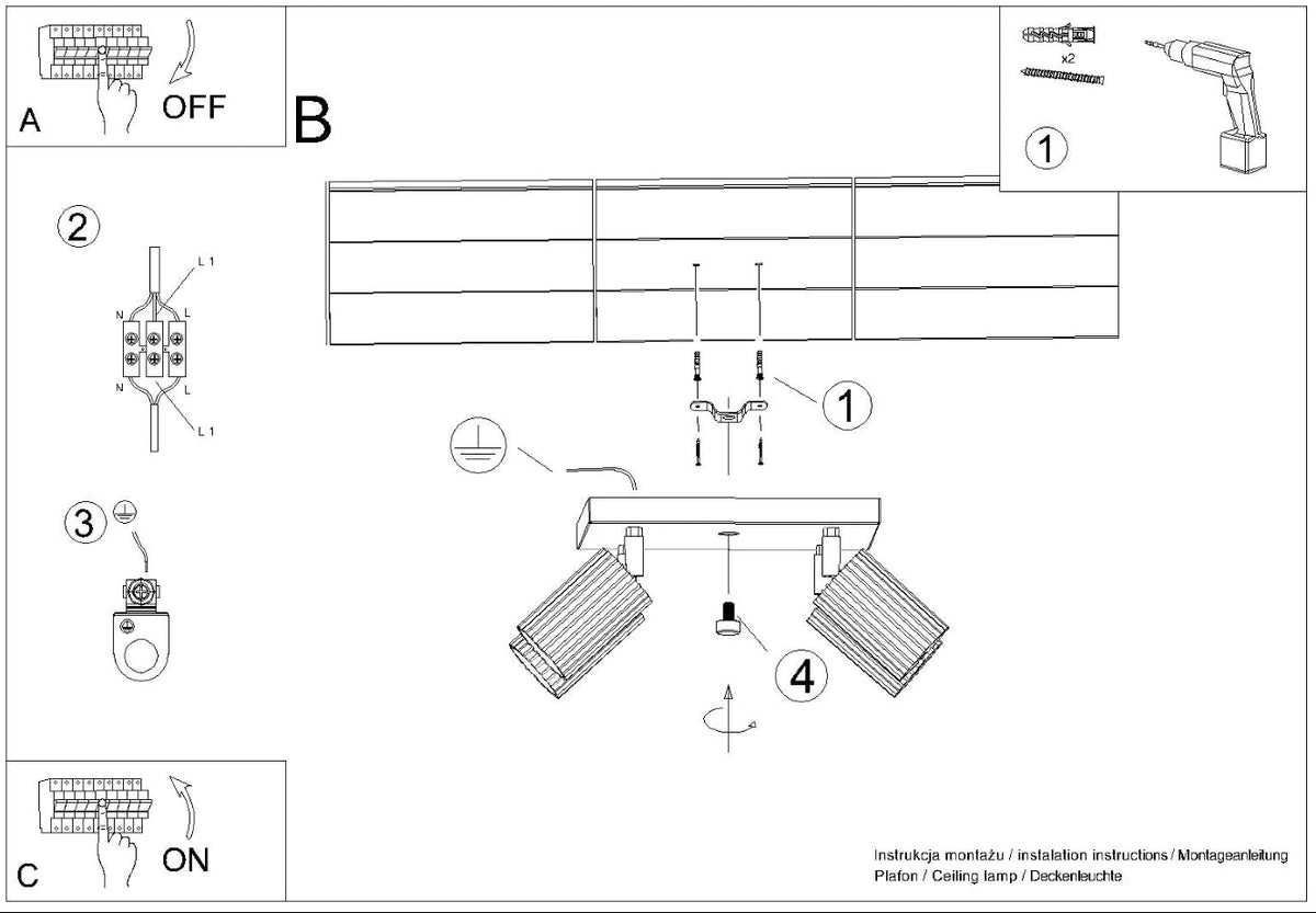 Schéma d'installation du luminaire