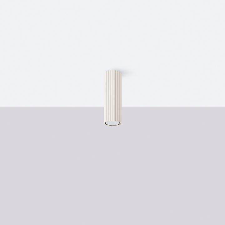 Luminaire Plafonnier beige éteinte, vue rapprochée