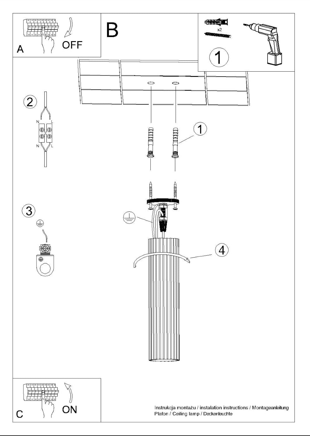 Schéma d'installation du luminaire