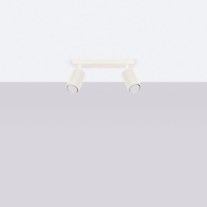 Luminaire Plafonnier beige éteinte, vue rapprochée