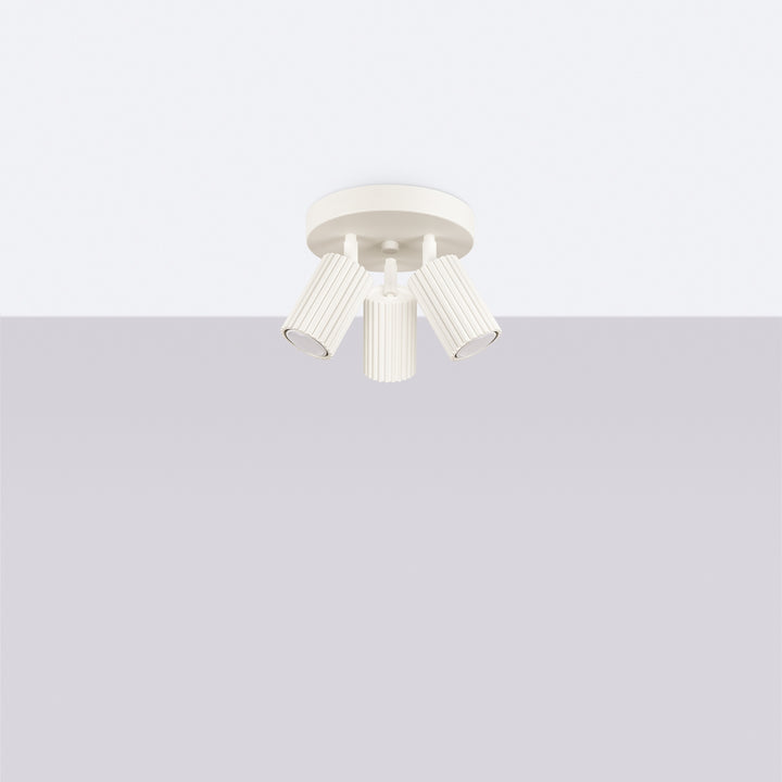 Luminaire Plafonnier beige éteinte, vue rapprochée