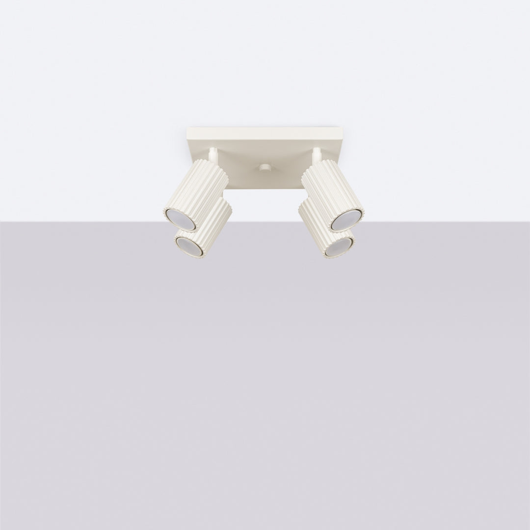 Luminaire Plafonnier beige éteinte, vue rapprochée