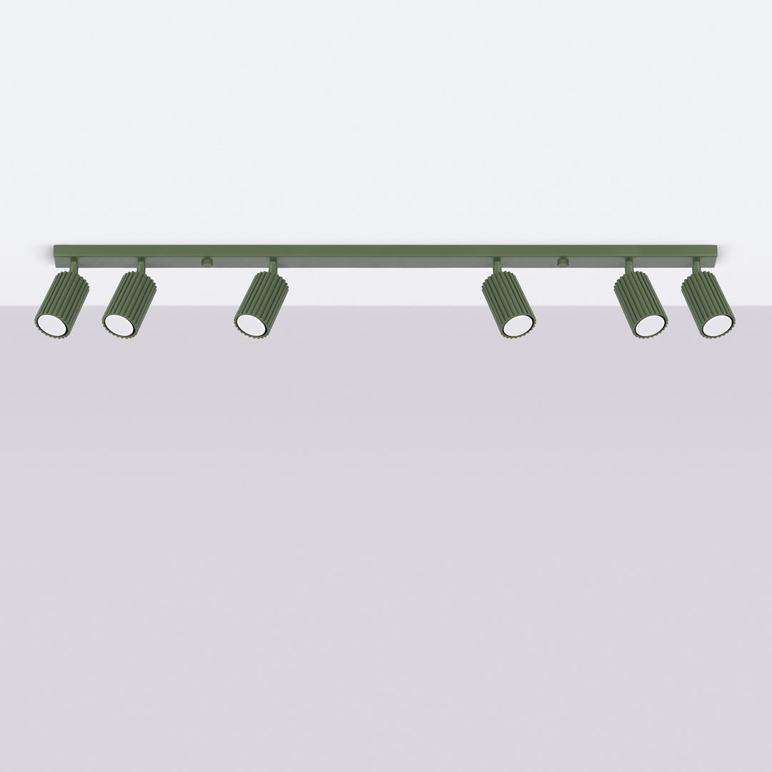 Luminaire Plafonnier vert olive éteinte, vue rapprochée
