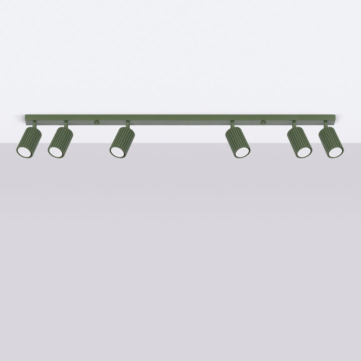 Luminaire Plafonnier vert olive éteinte, vue rapprochée
