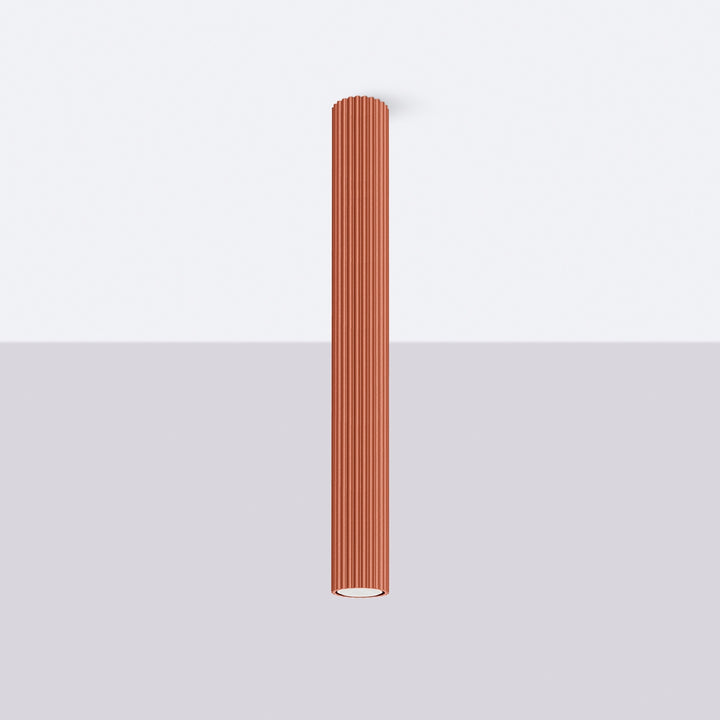 Luminaire Plafonnier ocre rouge éteinte, vue rapprochée