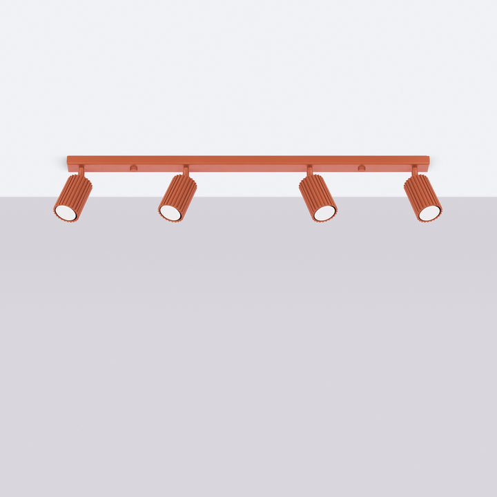 Luminaire Plafonnier ocre rouge éteinte, vue rapprochée