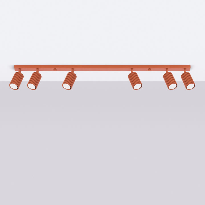 Luminaire Plafonnier ocre rouge éteinte, vue rapprochée