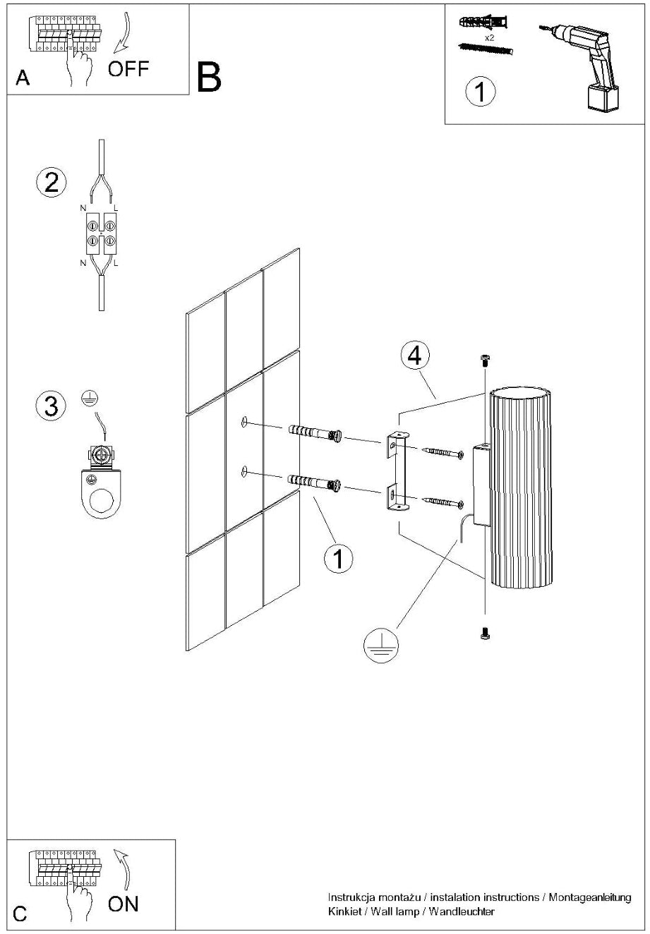 Schéma d'installation du luminaire