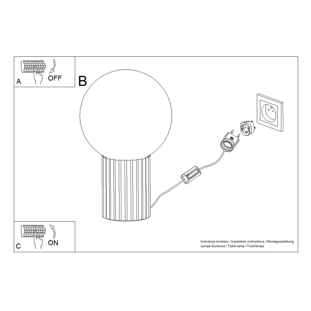 Schéma d'installation du luminaire