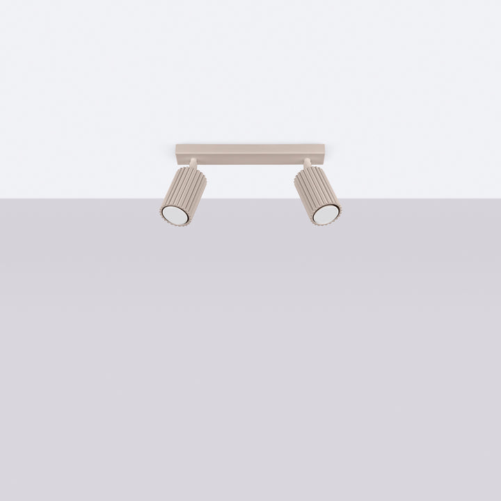 Luminaire Plafonnier taupe éteinte, vue rapprochée