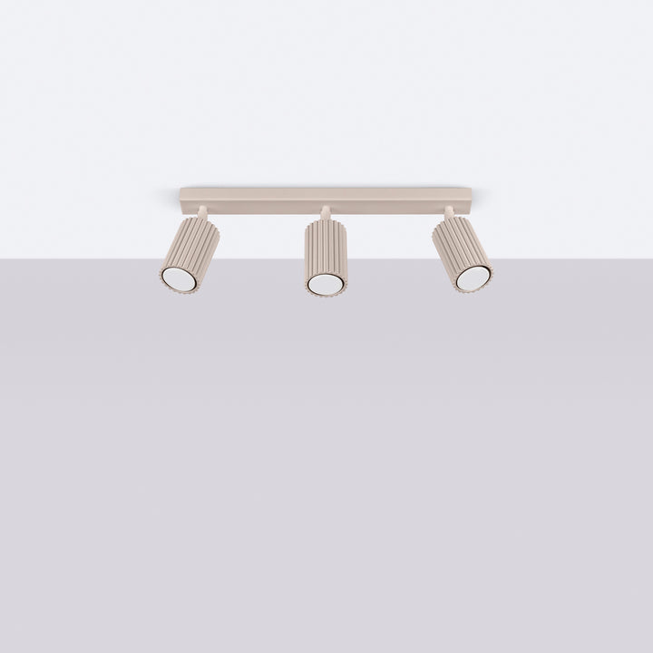 Luminaire Plafonnier taupe éteinte, vue rapprochée