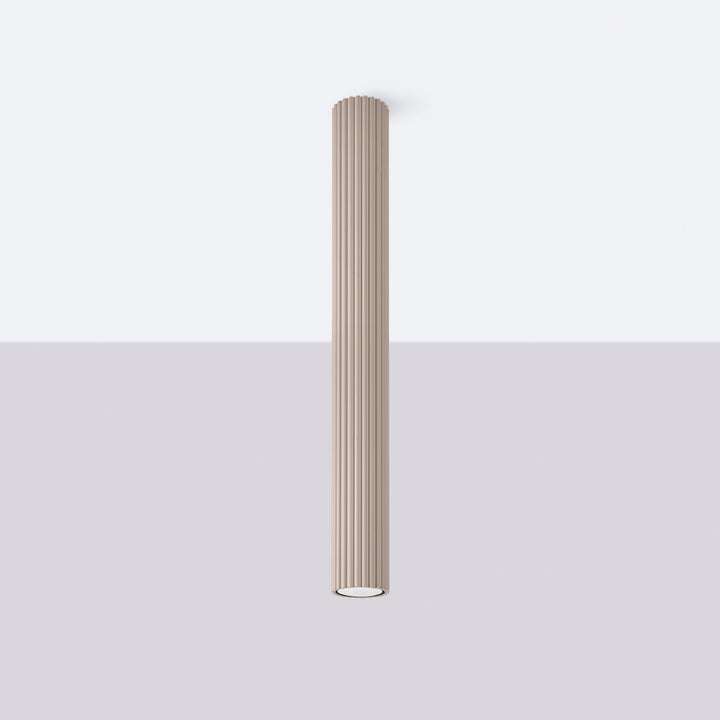 Luminaire Plafonnier taupe éteinte, vue rapprochée