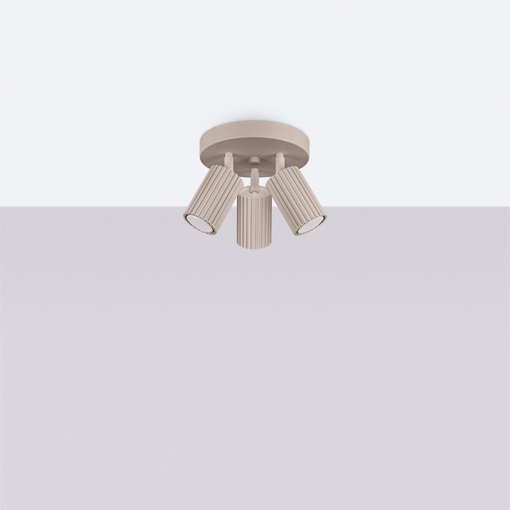 Luminaire Plafonnier taupe éteinte, vue rapprochée