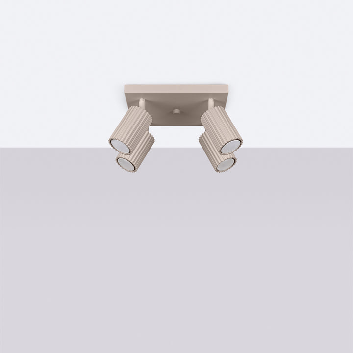 Luminaire Plafonnier taupe éteinte, vue rapprochée
