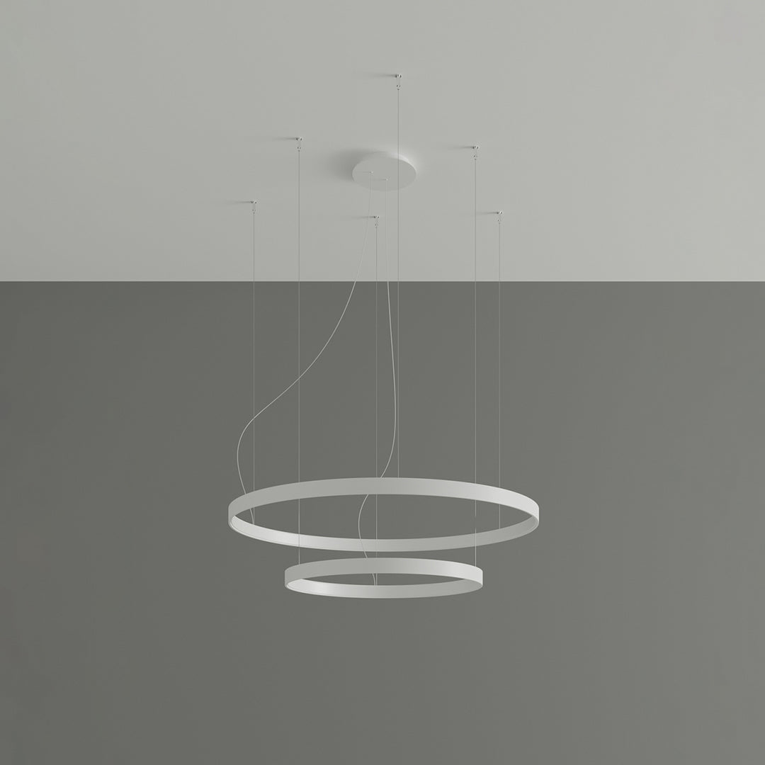 Lustre anneau RIO blanc éteinte, suspendu