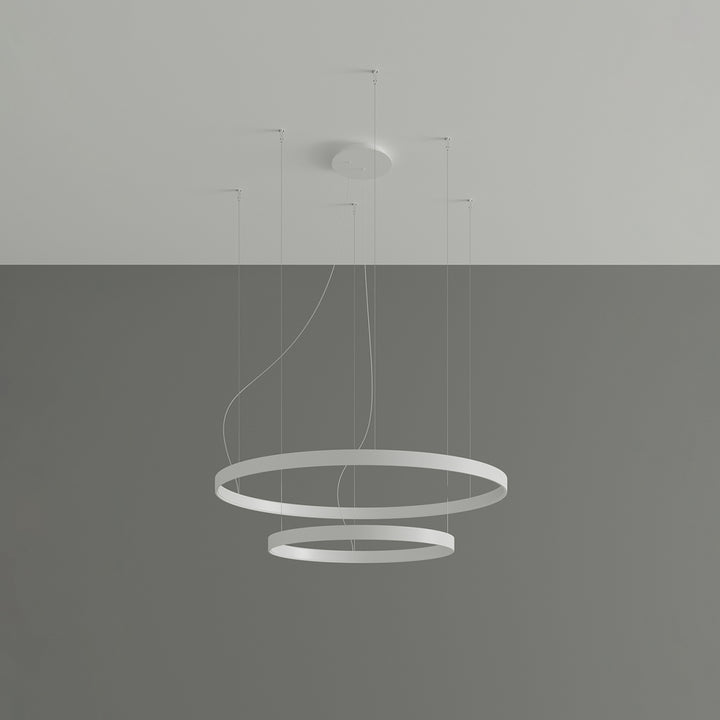 Lustre anneau RIO blanc éteinte, suspendu