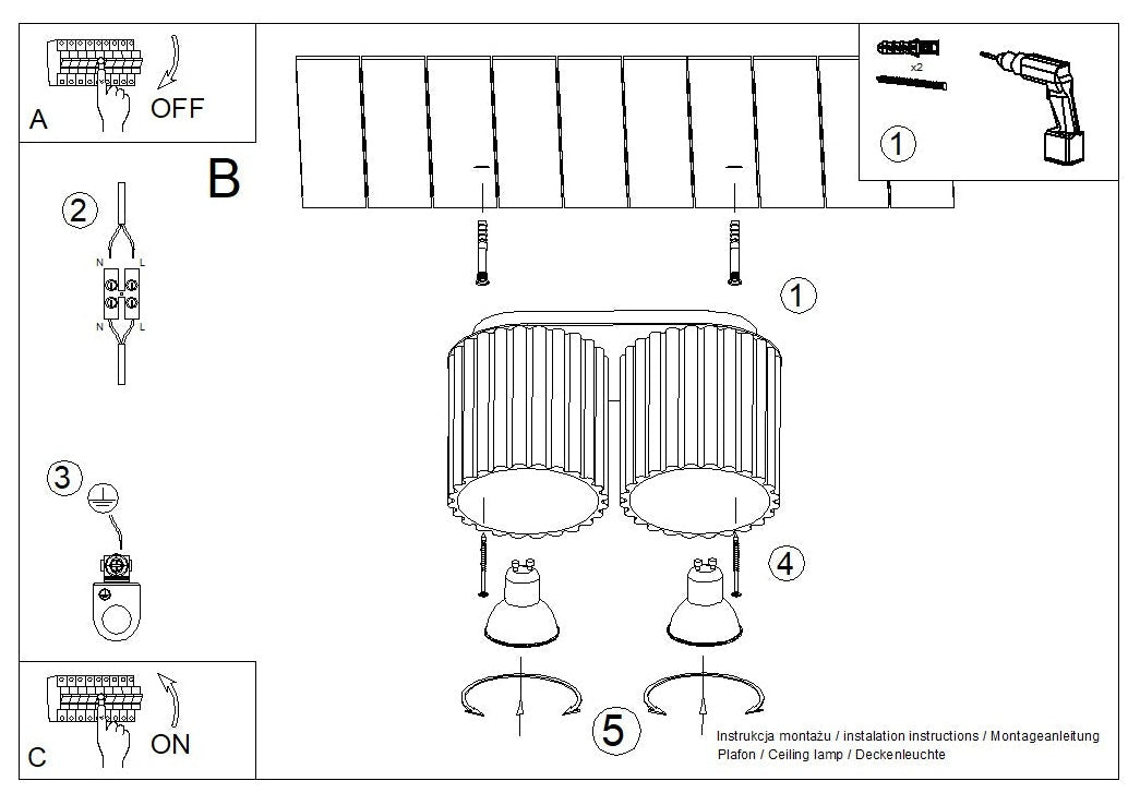 Schéma d'installation du luminaire
