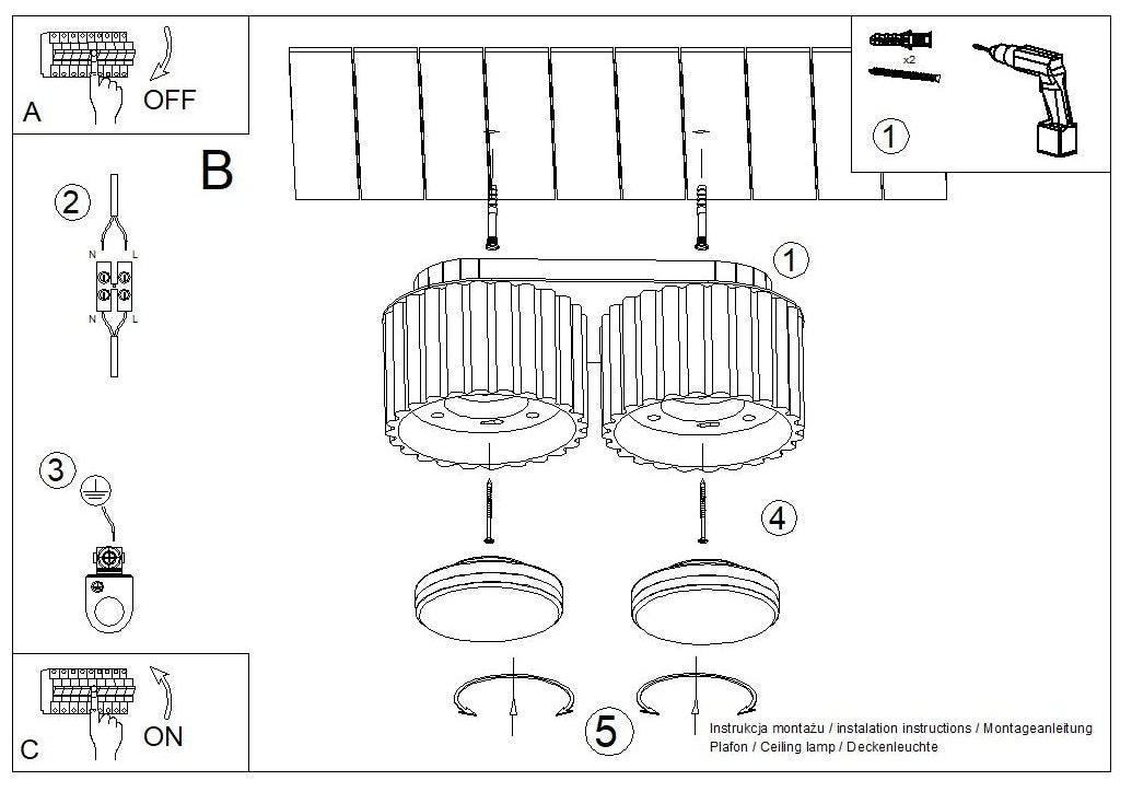 Schéma d'installation du luminaire
