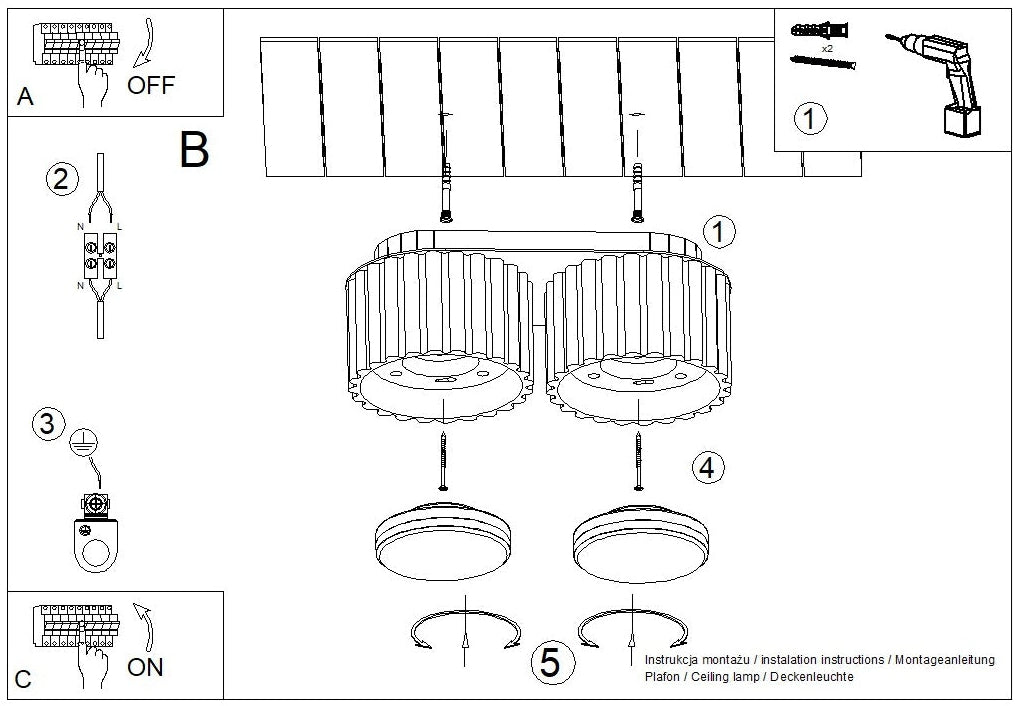 Schéma d'installation du luminaire