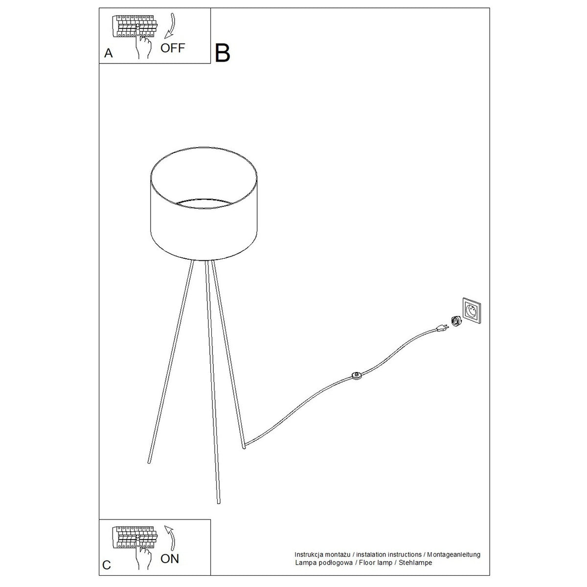 Schéma d'installation du luminaire