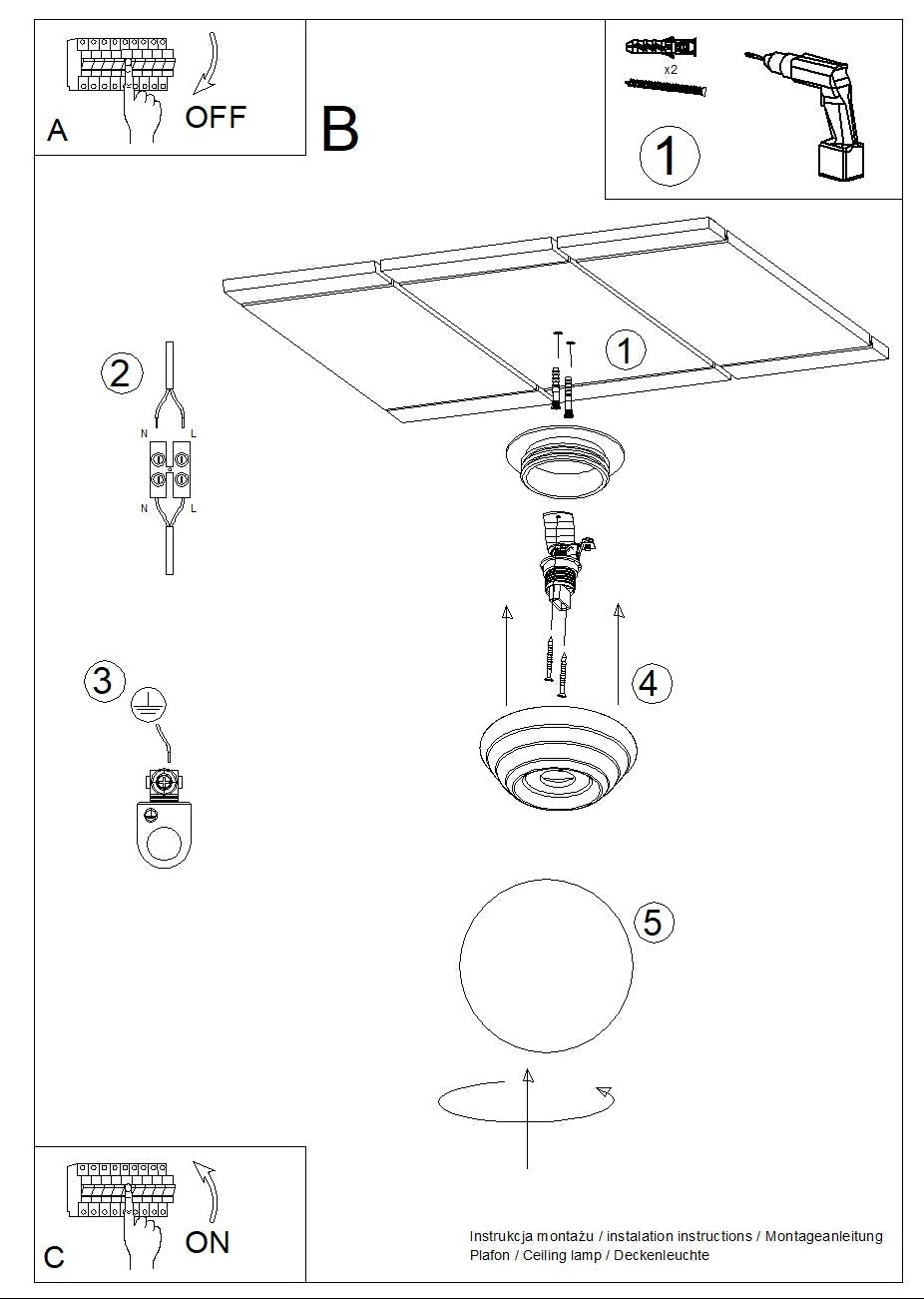 Schéma d'installation du luminaire