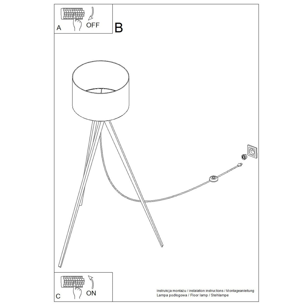 Schéma d'installation du luminaire