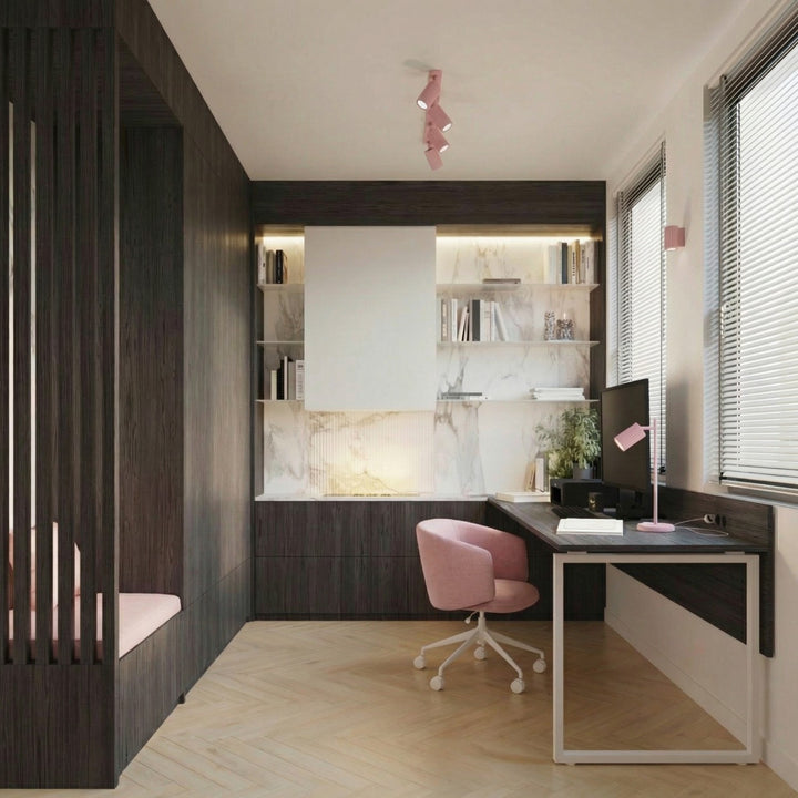 Luminaire Plafonnier rose dans un intérieur contemporain