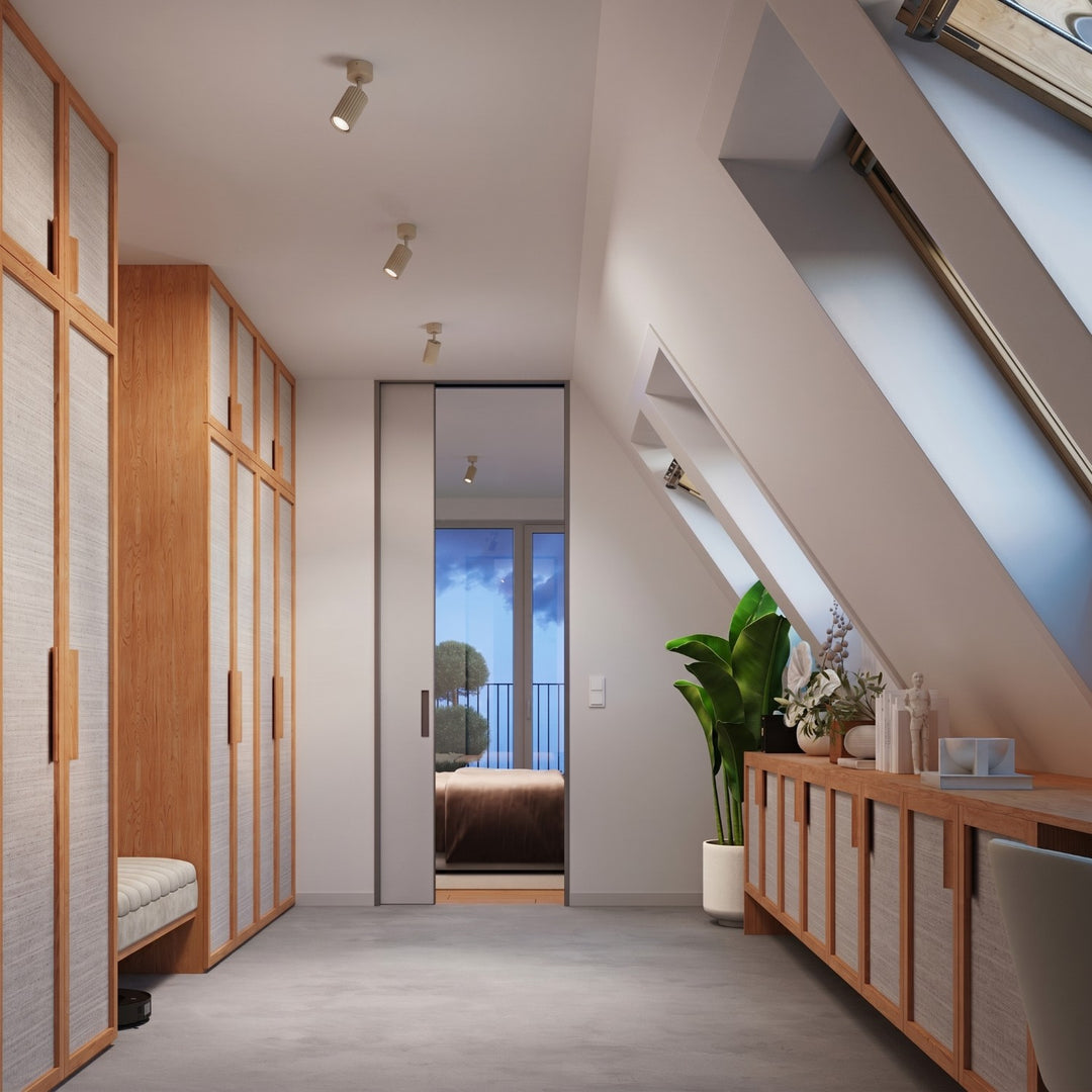 Luminaire Plafonnier taupe dans un intérieur contemporain