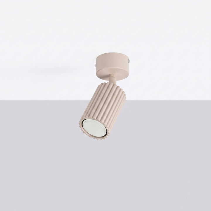 Luminaire Plafonnier taupe éteinte, vue rapprochée