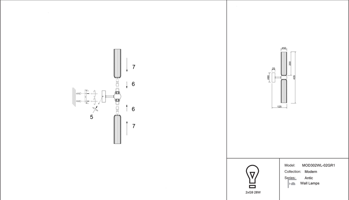 Schéma d'installation du luminaire