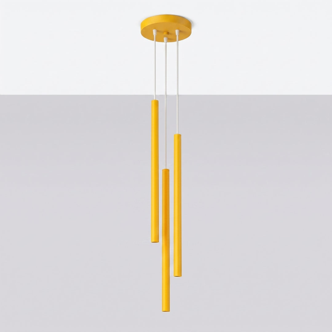 Suspension tube fin jaune éteinte
