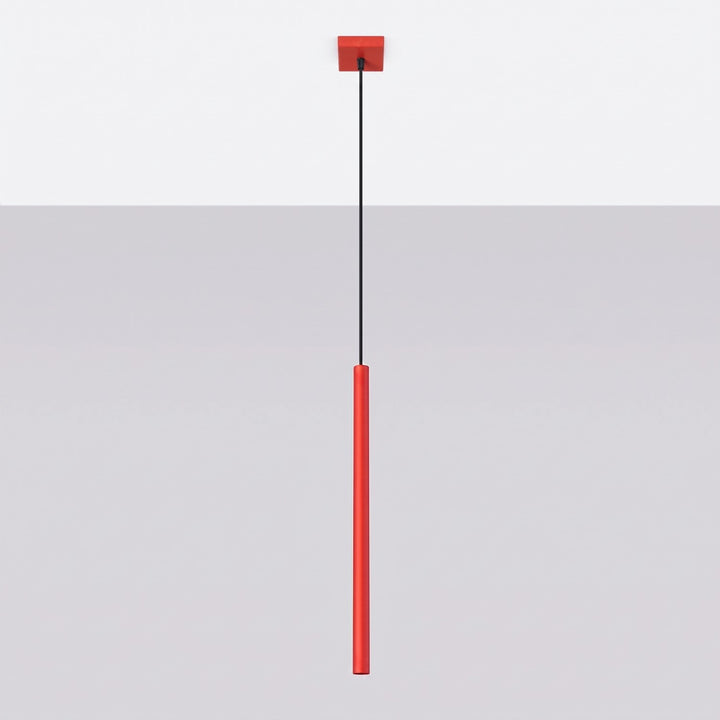Suspension tube fin rouge éteinte