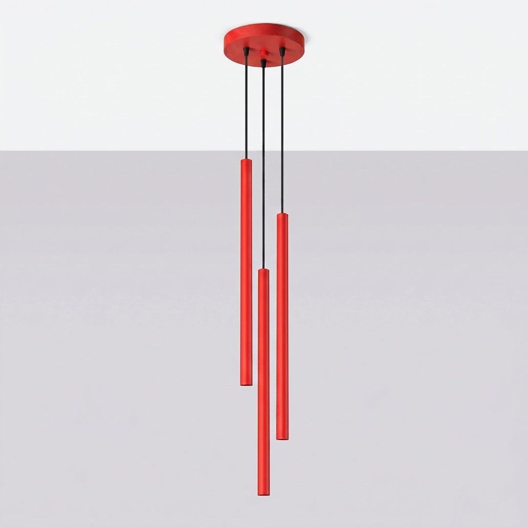 Suspension tube fin rouge éteinte