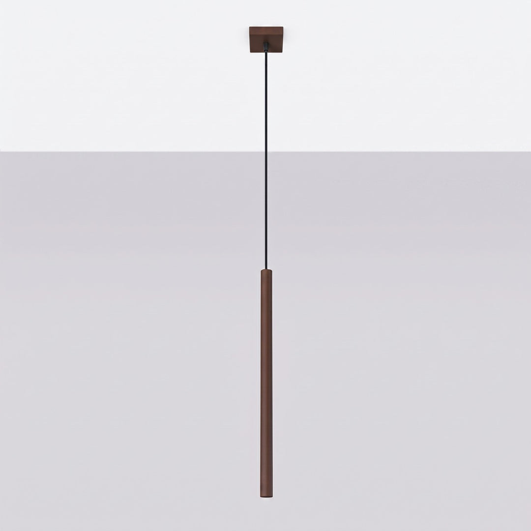 Suspension tube fin marron éteinte