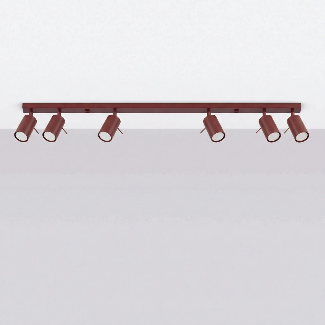 Luminaire Plafonnier bordeaux éteinte, vue rapprochée