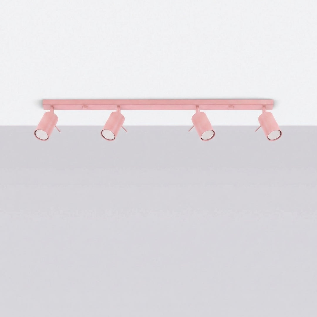 Luminaire Plafonnier rose éteinte, vue rapprochée