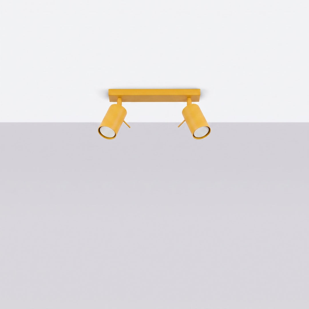 Luminaire Plafonnier jaune éteinte, vue rapprochée