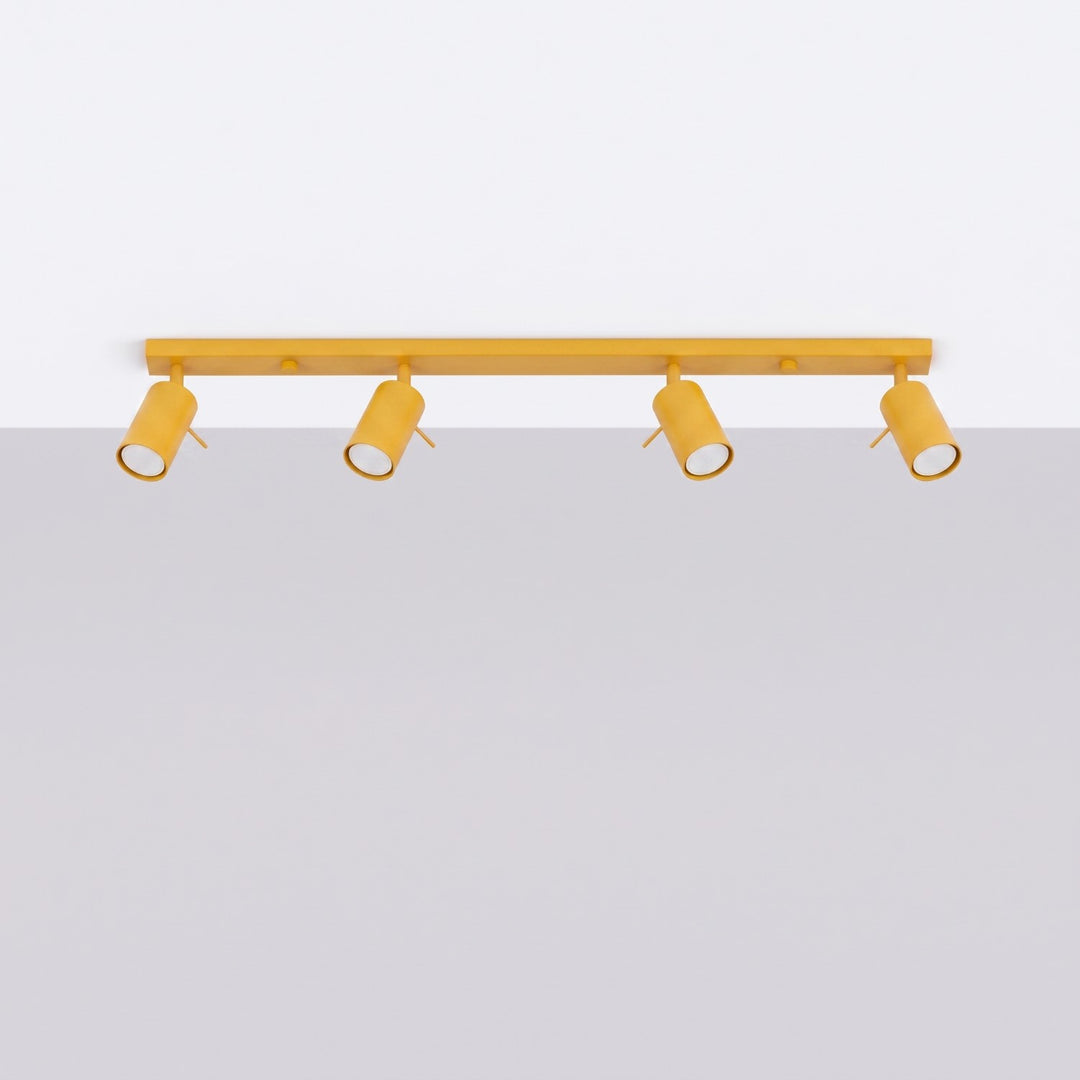 Luminaire Plafonnier jaune éteinte, vue rapprochée