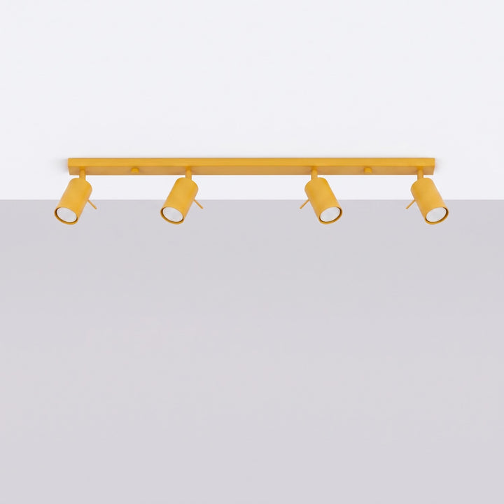 Luminaire Plafonnier jaune éteinte, vue rapprochée