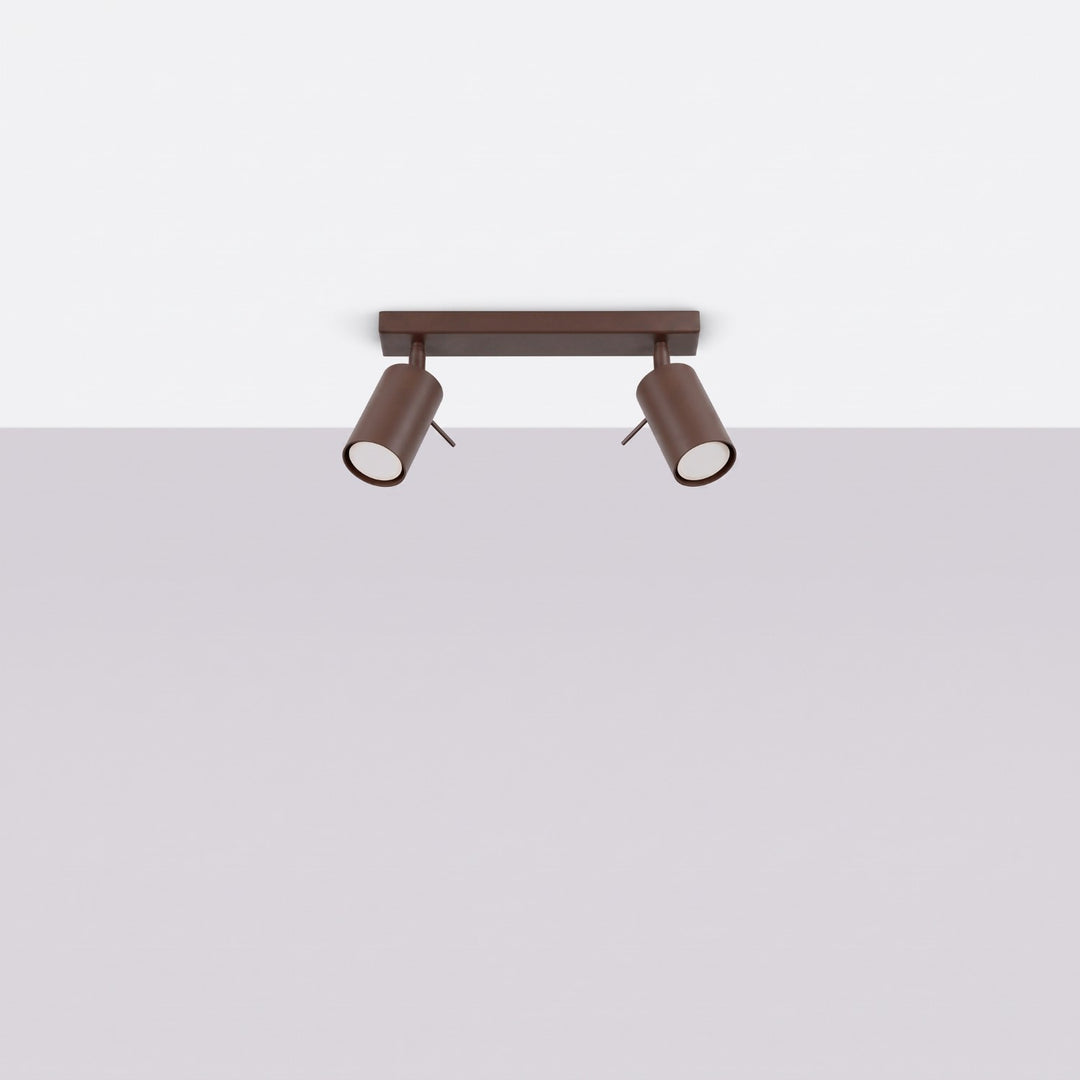 Luminaire Plafonnier marron éteinte, vue rapprochée